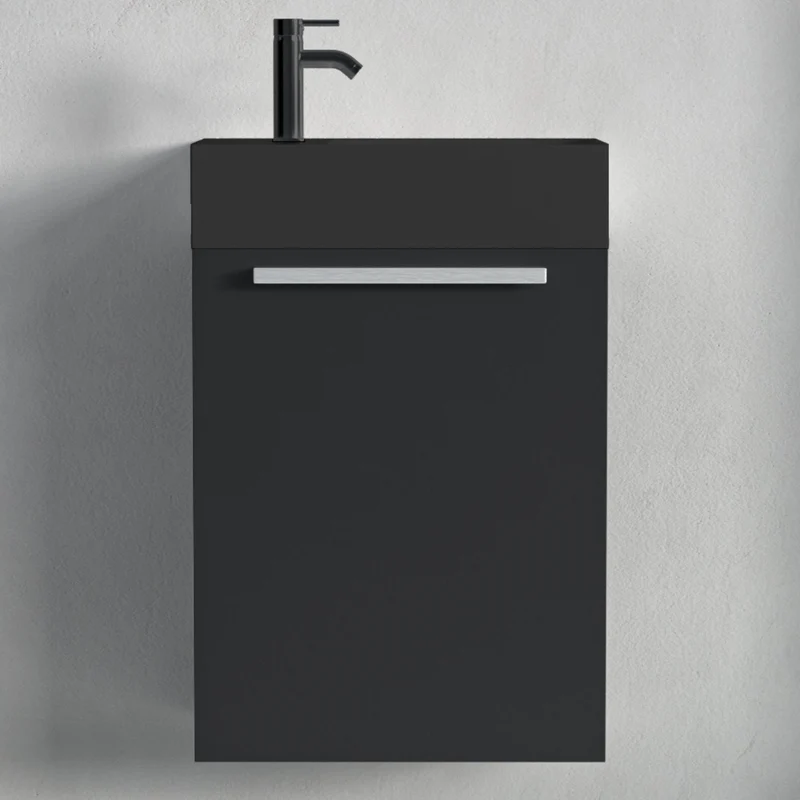 BOMBAY Mat Zwart - Wastafel Zwart - 40cm