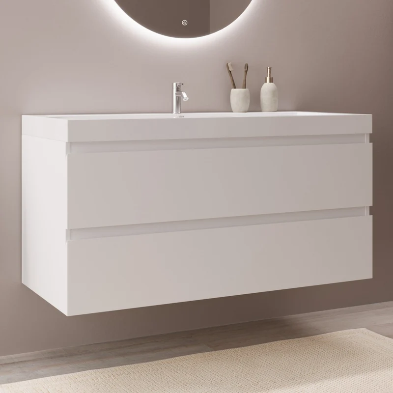 MONACO Glanzend Wit - Wastafel Wit - 100 cm