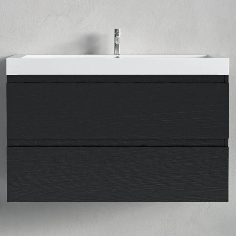 MONACO Zwart Eiken - Wastafel Wit - 80cm
