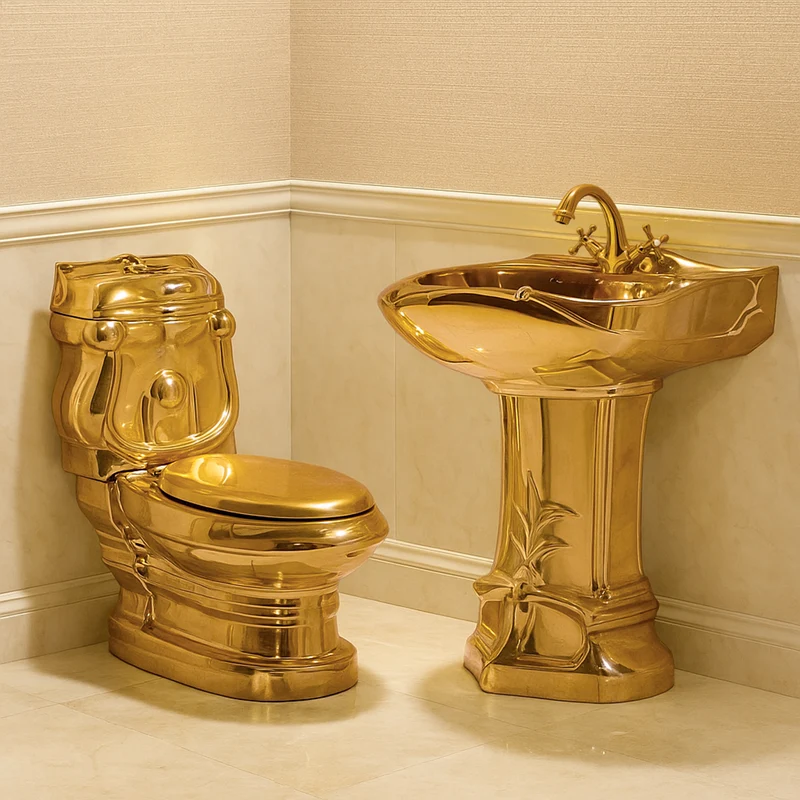 Exklusive Toilette Gold Barock