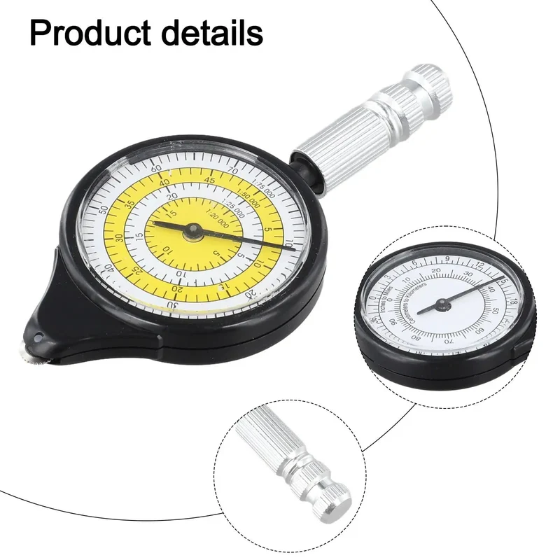 Mechanical Map Distance Meter Wheel For Curved Paths And Hiking Trails Get The Real Deal On Mileage With This Compact Aluminum Dial Rig Perfect For Cartography Pros And Travel Planning No More Guessing Just Roll It Out And Measure Exactly In Black