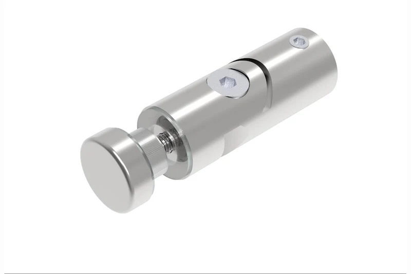 Glashalter drehbar, Montage durch Glas, für Stabilisierungsstange rund, Ø 12 mm, für 8 bis 10 mm Glas, 2 Oberflächen, Art.Nr. S1242