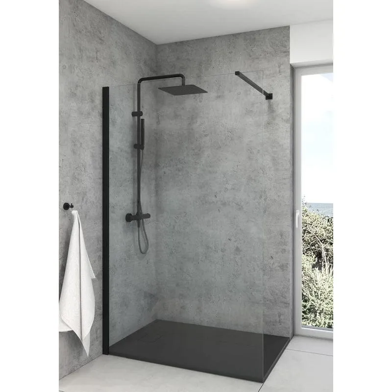 OLTENS Boran (S) Duschsystem mit Aufputz-Thermostat, Stabhandbrause und Kopfbrause eckig