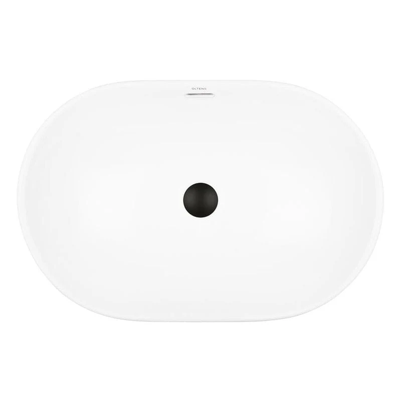 OLTENS Tive Aufsatzwaschbecken oval 61 x 40 cm, mit SmartClean