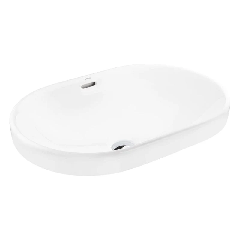 OLTENS Tive Aufsatzwaschbecken oval 61 x 40 cm, mit SmartClean