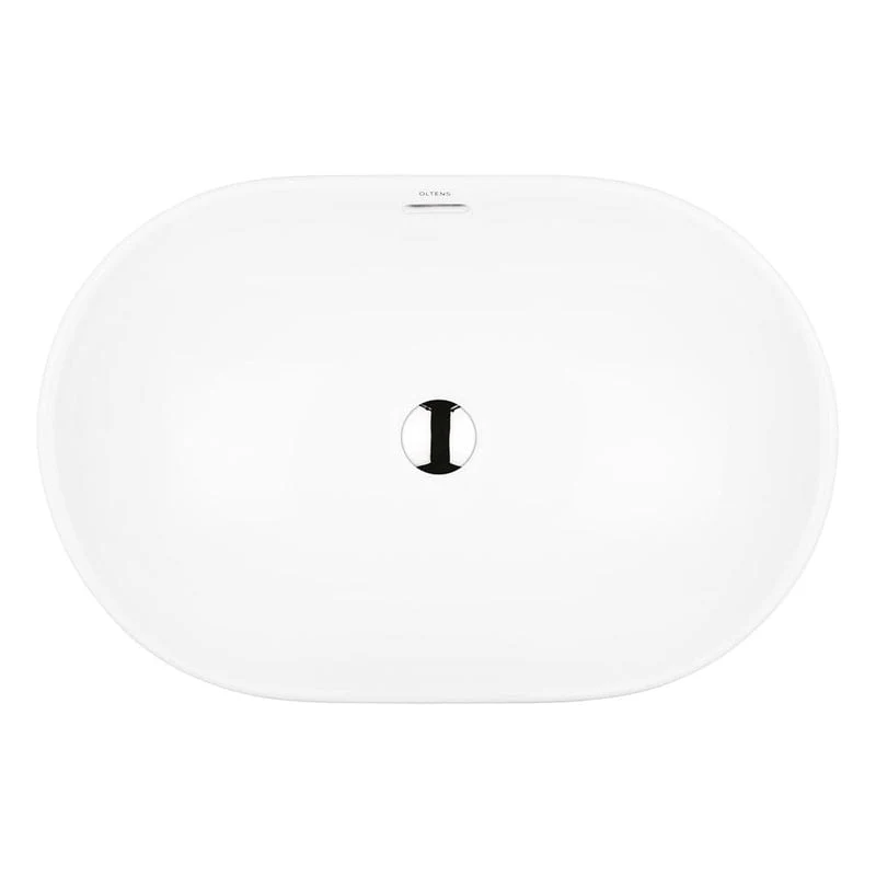 OLTENS Tive Aufsatzwaschbecken oval 61 x 40 cm, mit SmartClean
