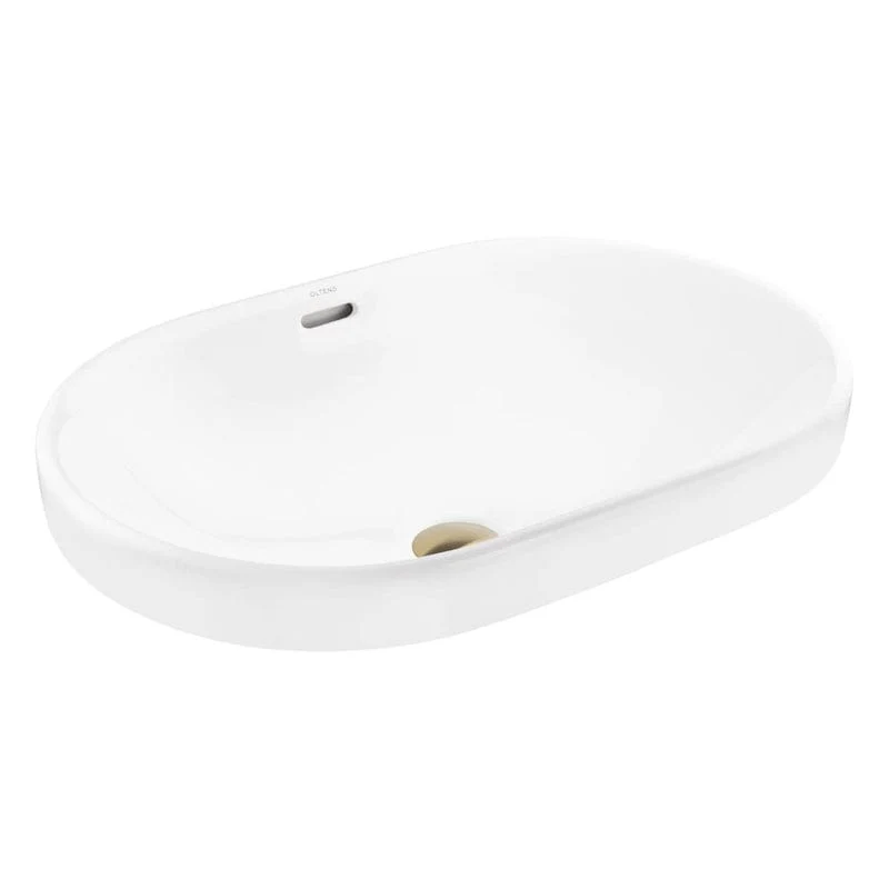 OLTENS Tive Aufsatzwaschbecken oval 61 x 40 cm, mit SmartClean