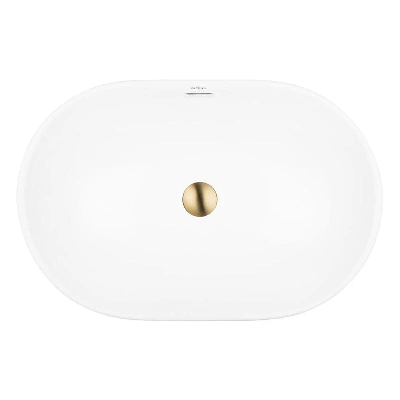 OLTENS Tive Aufsatzwaschbecken oval 61 x 40 cm, mit SmartClean