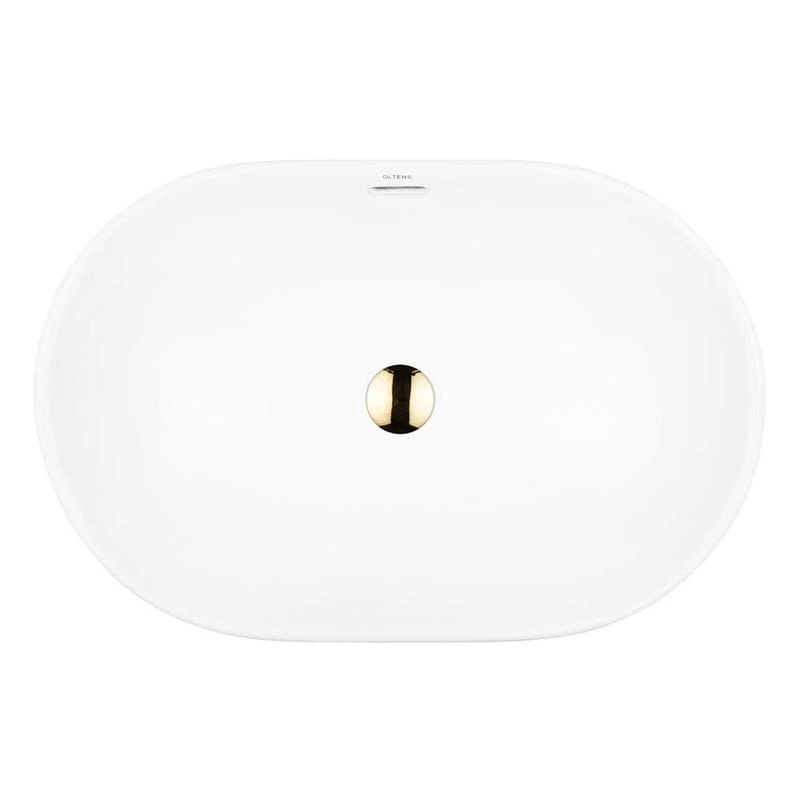 OLTENS Tive Aufsatzwaschbecken oval 61 x 40 cm, mit SmartClean