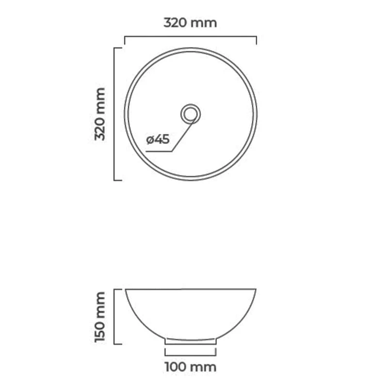 OLTENS Jagala Aufsatzwaschbecken rund Ø 32 cm