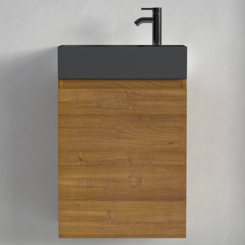 MALIBU Warm Eiken - Wastafel Zwart - 40cm