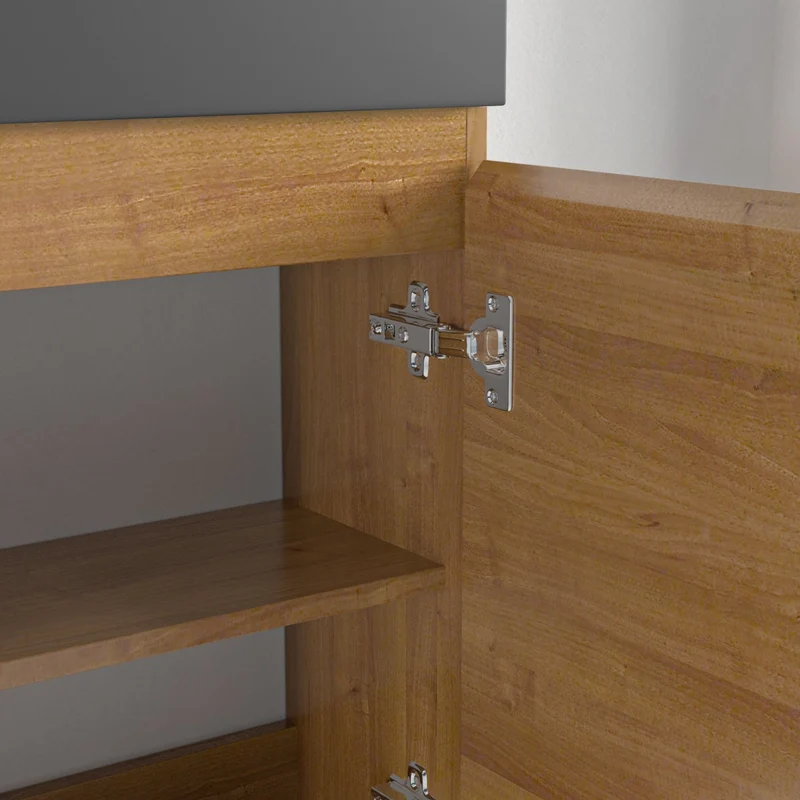 MALIBU Warm Eiken - Wastafel Zwart - 40cm