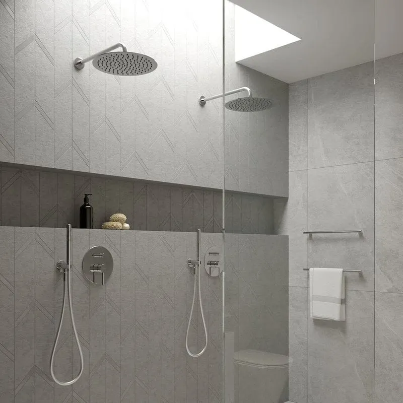 OLTENS Hvita Wandanschlussbogen mit Brausehalter, Rosette rund