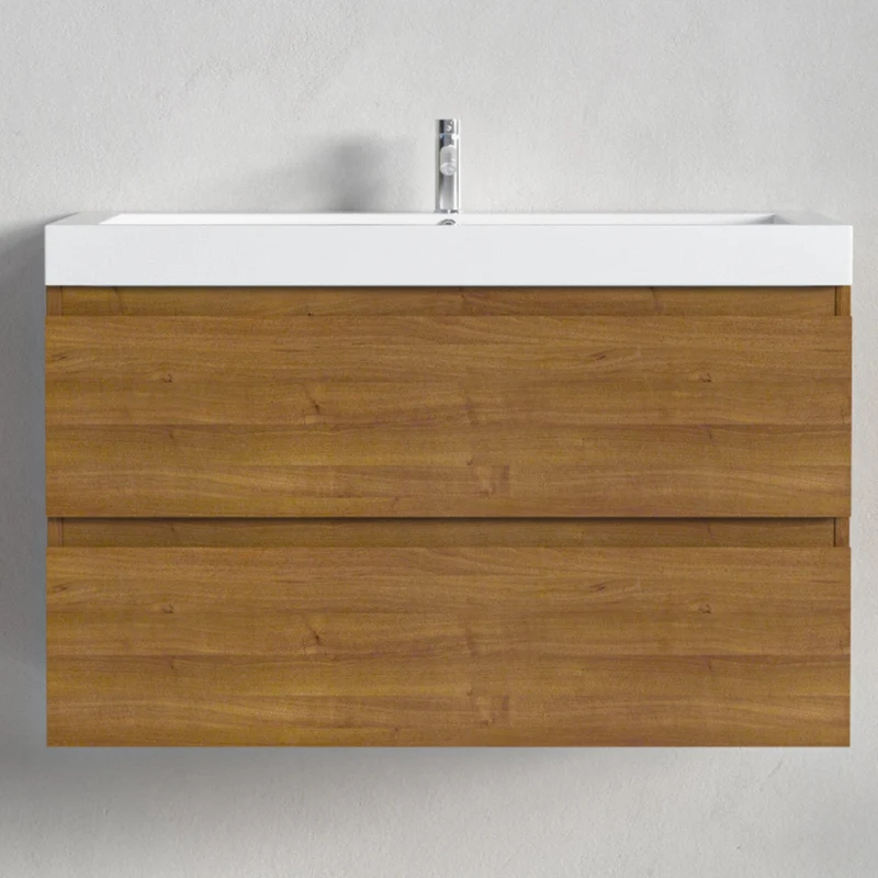 MONACO Warm Eiken - Wastafel Wit - 80cm
