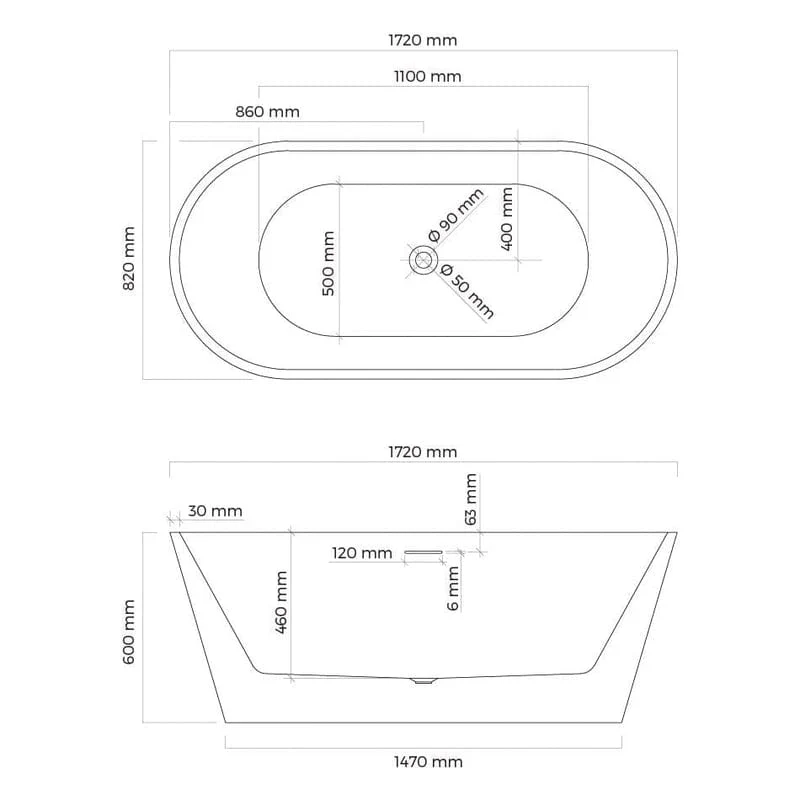 OLTENS Yrsa freistehende Badewanne oval