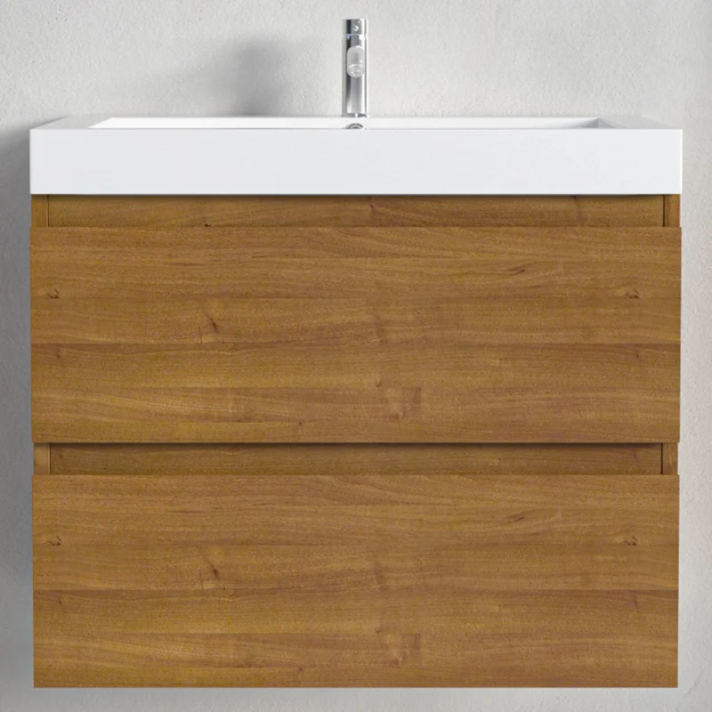 MONACO Warm Eiken - Wastafel Wit - 60cm