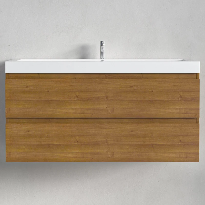 MONACO Warm Eiken - Wastafel Wit - 100cm