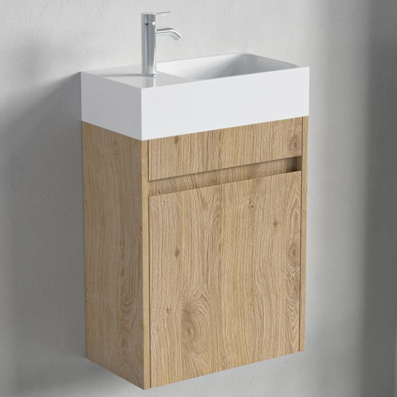 IBIZA Licht eiken - Wastafel Wit - 40cm
