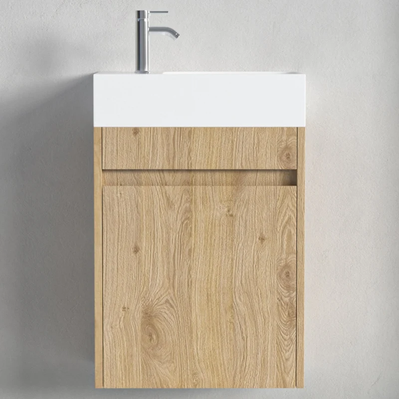 IBIZA Licht eiken - Wastafel Wit - 40cm