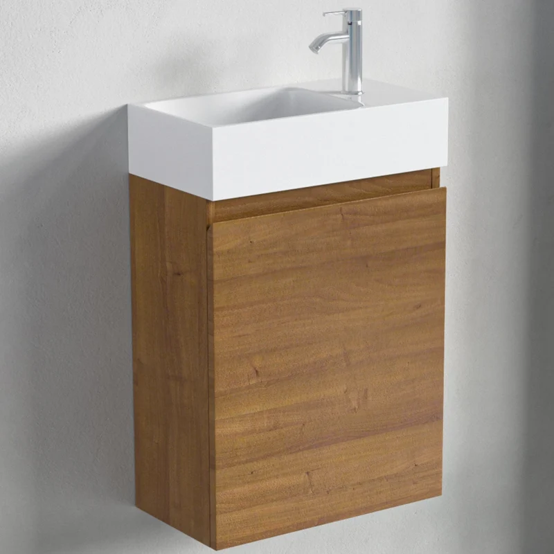 MALIBU Warm Eiken - Wastafel Wit - 40cm
