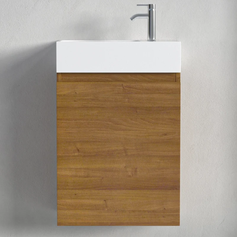 MALIBU Warm Eiken - Wastafel Wit - 40cm