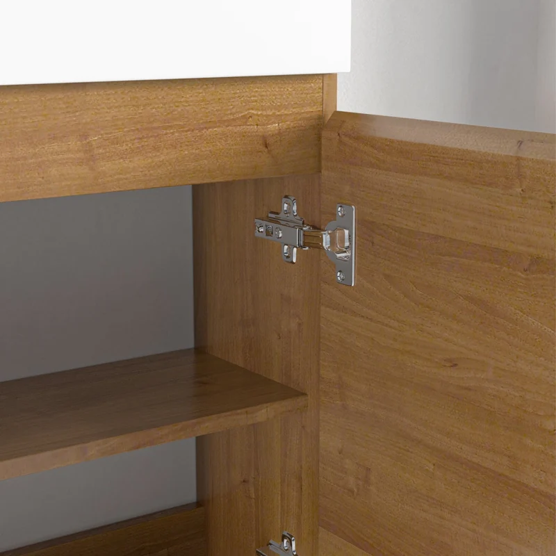 MALIBU Warm Eiken - Wastafel Wit - 40cm
