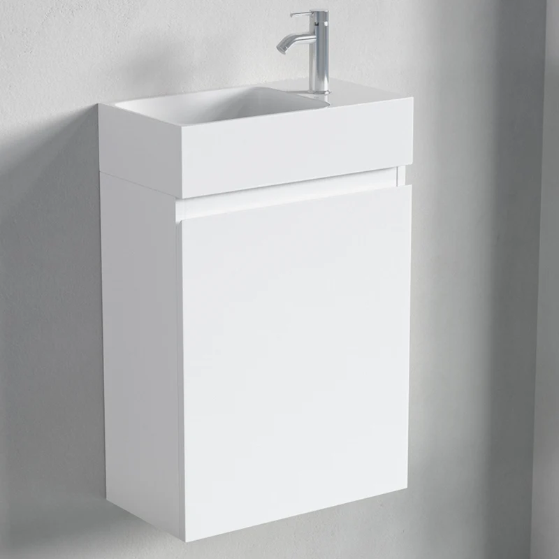 MALIBU Glanzend Wit - Wastafel Wit - 40cm
