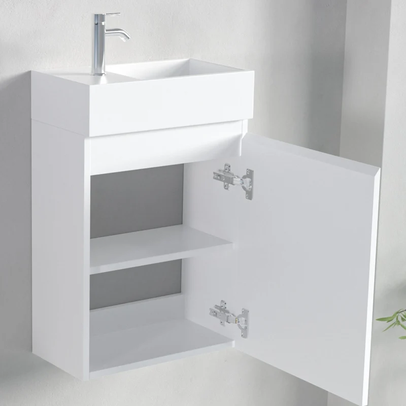 MALIBU Glanzend Wit - Wastafel Wit - 40cm