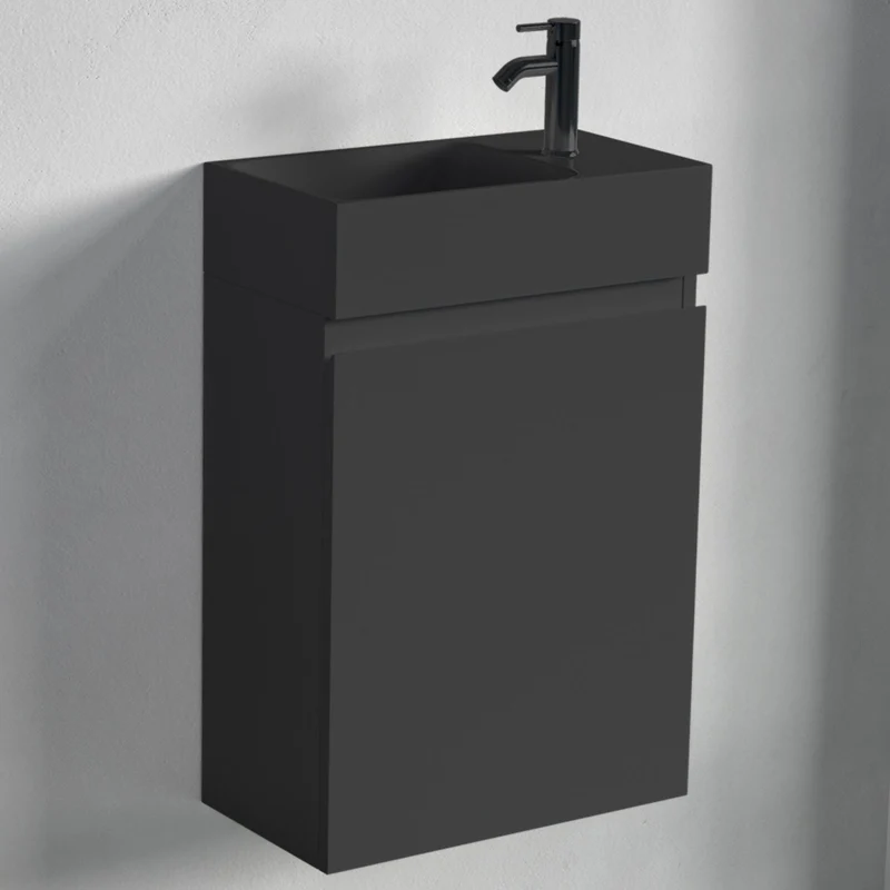 MALIBU Mat Zwart - Wastafel Zwart - 40cm