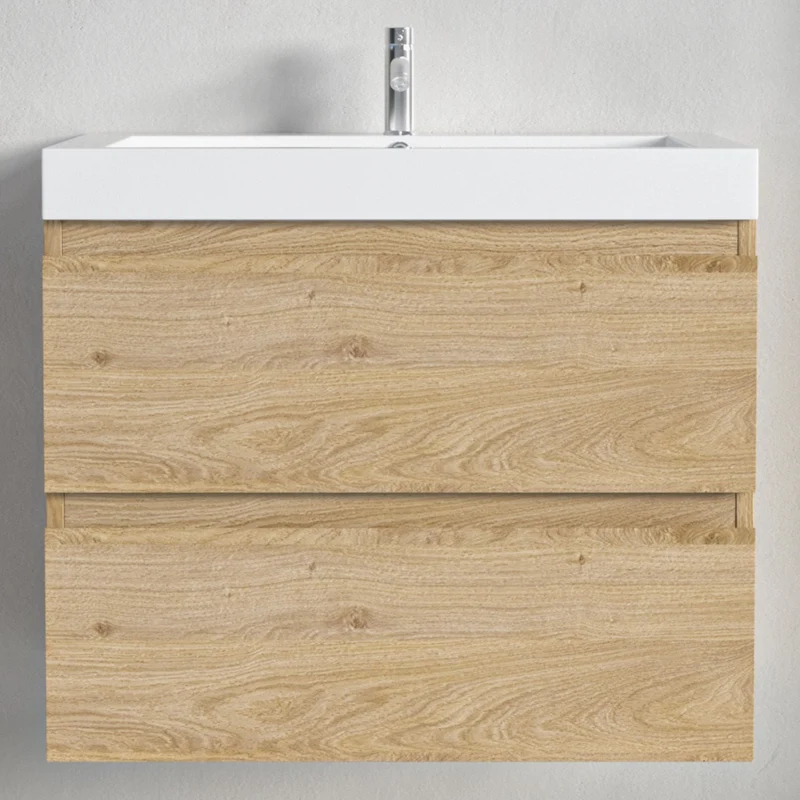 MONACO Licht Eiken - Wastafel Wit - 60cm