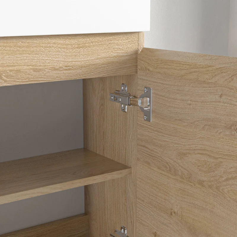 MALIBU Licht Eiken - Wastafel Wit - 40cm