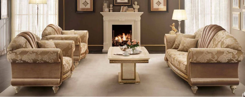 Couchgarnitur Fantasia Beige Gold