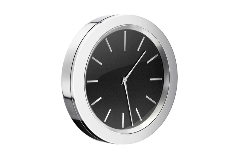 TIME Badezimmeruhr, selbstklebend, Chrom poliert, schwarzes oder weißes Zifferblatt, Art.Nr. YK3802