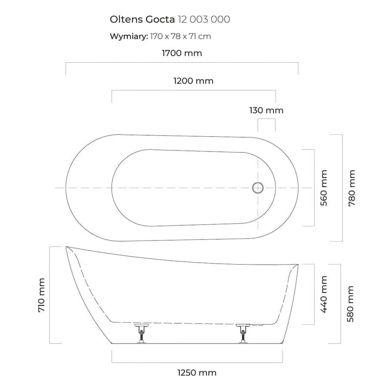 OLTENS Gocta freistehende Badewanne oval