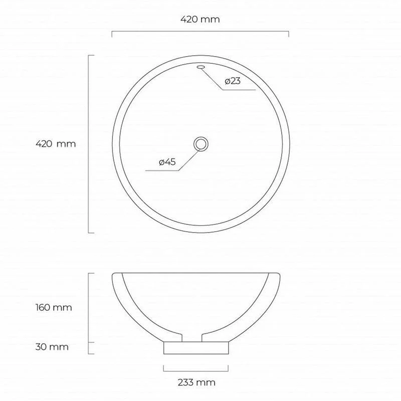 OLTENS Fana Aufsatzwaschbecken rund Ø 42 cm, mit SmartClean