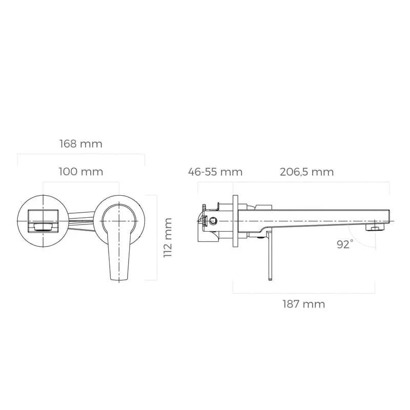 OLTENS Jog Waschbecken-UP-Armatur, Ausladung 18,7 cm