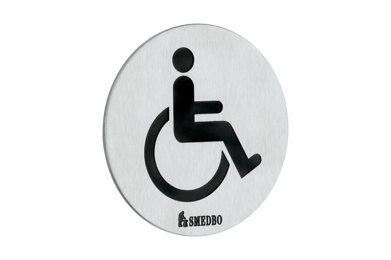 WC-Schild Behinderten-WC, selbstklebend, Edelstahl gebürstet, Art.Nr. 959
