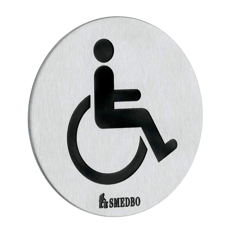 WC-Schild Behinderten-WC, selbstklebend, Edelstahl gebürstet, Art.Nr. 959