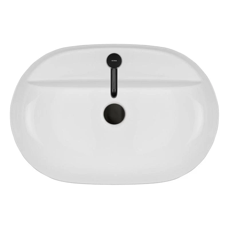 OLTENS Hamnes Thin Aufsatzwaschbecken oval mit Hahnloch