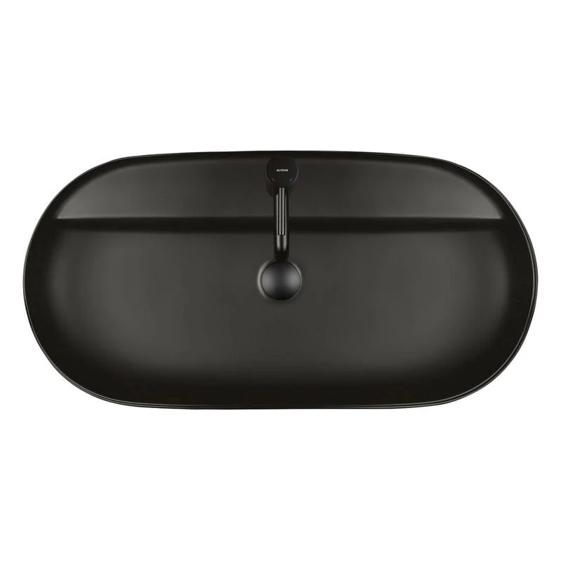 OLTENS Hamnes Thin Aufsatzwaschbecken oval mit Hahnloch