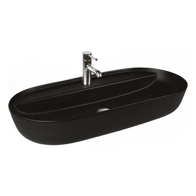 OLTENS Hamnes Thin Aufsatzwaschbecken oval mit Hahnloch