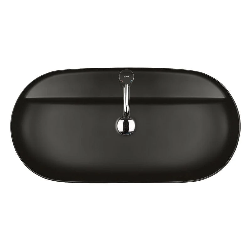 OLTENS Hamnes Thin Aufsatzwaschbecken oval mit Hahnloch