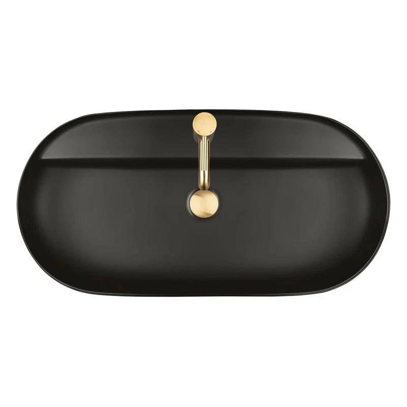 OLTENS Hamnes Thin Aufsatzwaschbecken oval mit Hahnloch