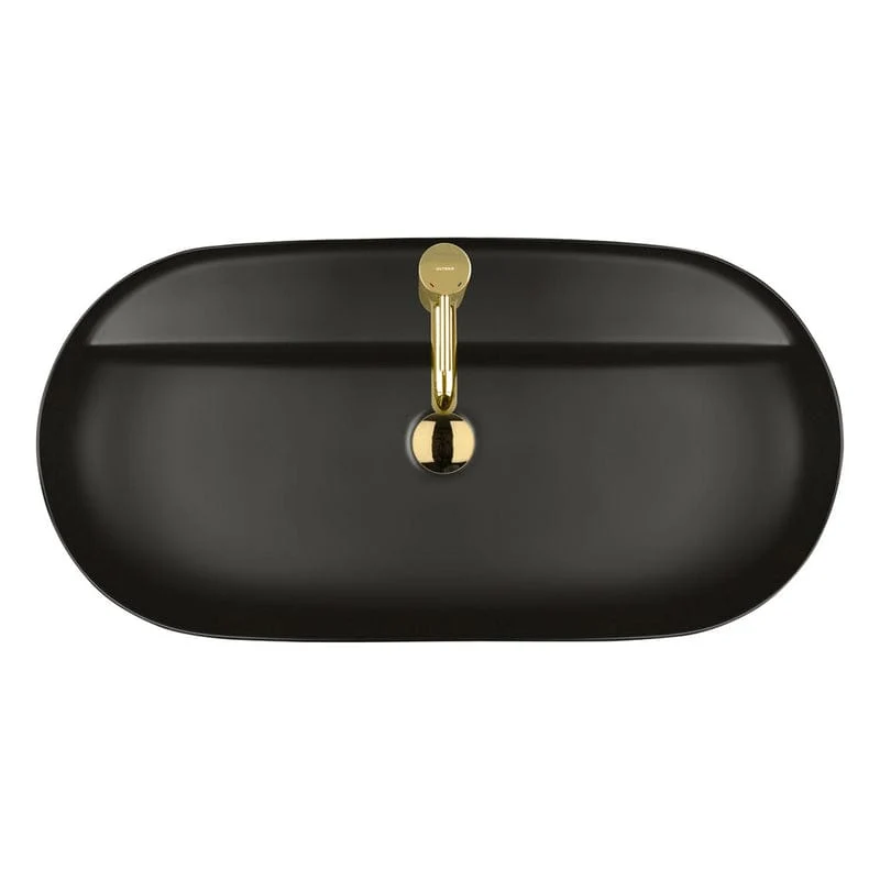 OLTENS Hamnes Thin Aufsatzwaschbecken oval mit Hahnloch