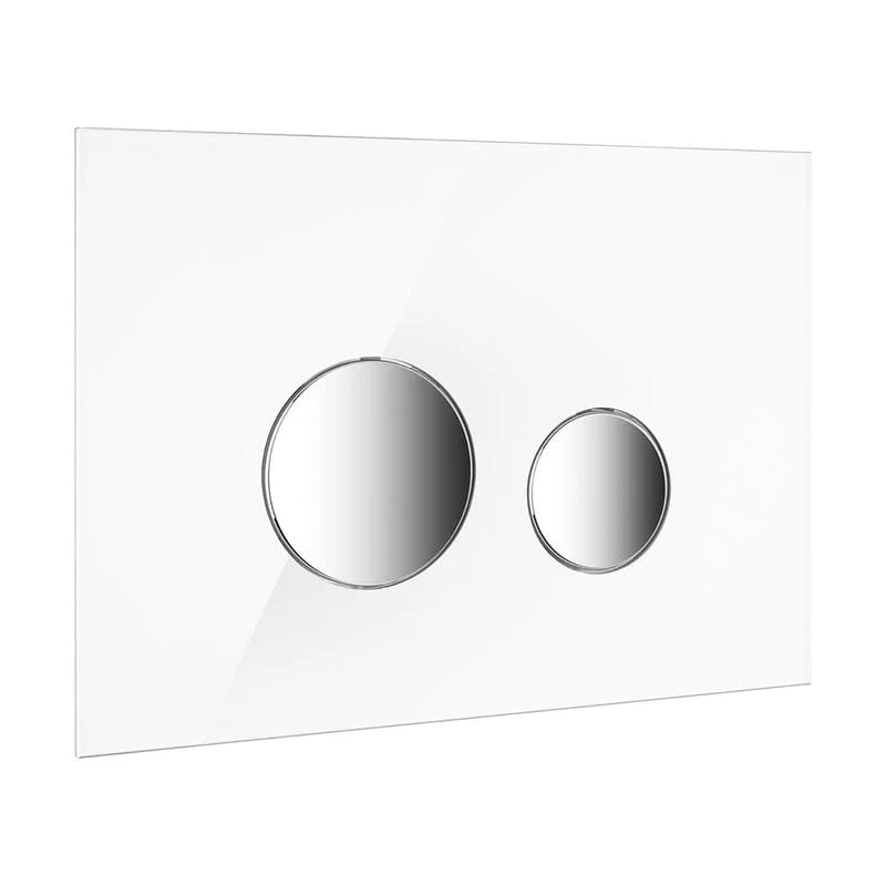 OLTENS Lule Betätigungsplatte aus Glas mit 2-teiligen Spülknopf rund
