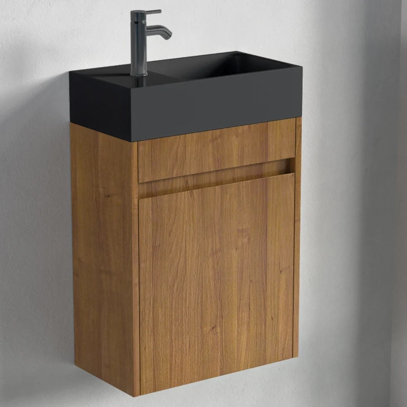 IBIZA Warm Eiken - Wastafel Zwart - 40cm
