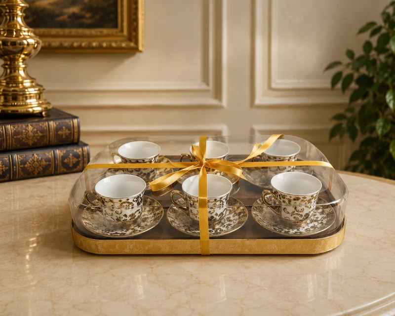 Set Espresso Tassen mit Blumenmuster