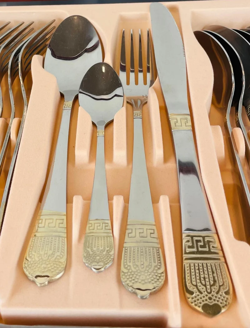 Besteckkoffer 72 Teile Edelstahl Bi-Color