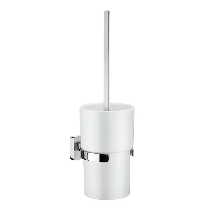 Smedbo ICE WC-Bürste mit Porzellan-Behälter, Wandmodell, Chrom poliert, Art.Nr. OK333P