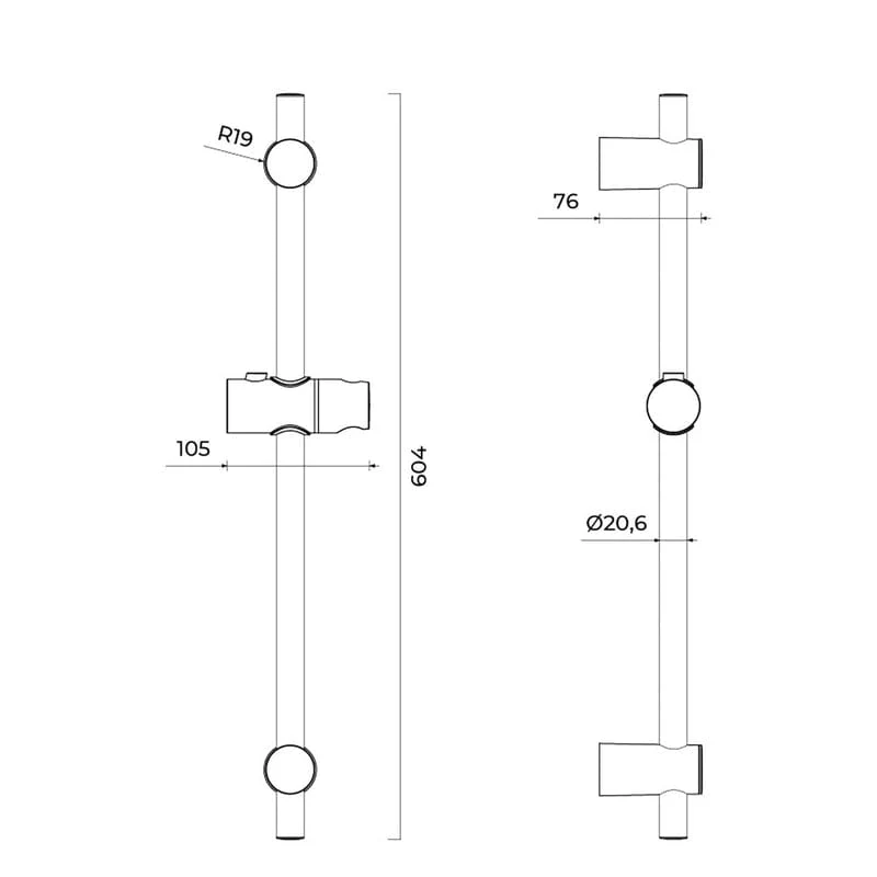 OLTENS Alling Brausestange 60 cm